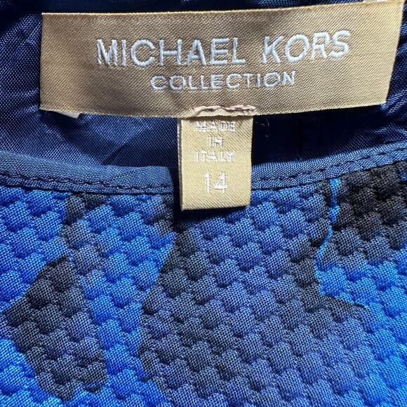 $2295 MICHAEL KORS COLLECTION Made in Italy Blue Black Floral Designer Dress 14 - Picture 12 of 15